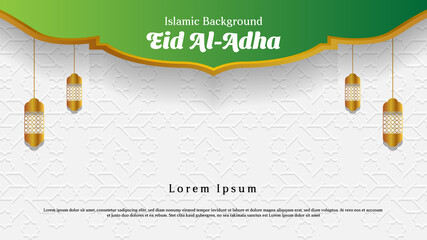 Wall Mural - Islamic background design. eid Al Adha greeting card design template, islamic vector illustration