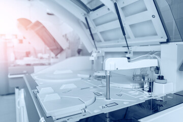 Wall Mural - medical robot machine for biochemical automatic testing blood laboratories