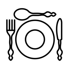 Poster - Icon Of Silverware And Plate