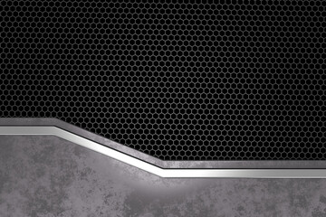 Wall Mural - metal background. web banner background design. 3d rendering.