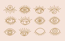 Collection Of Line Design With Eye.Editable Vector Illustration For Website, Sticker, Tattoo,icon