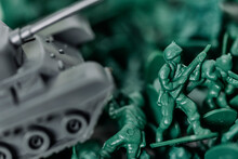 Close-up Of Green Plastic Toy Soldiers