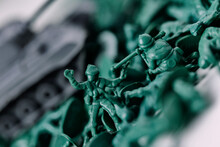 Close-up Of Green Plastic Toy Soldiers