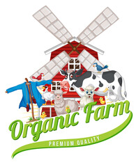 Sticker - Logo design with words organic farm