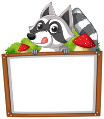 Poster - Raccoon holding blank whiteboard