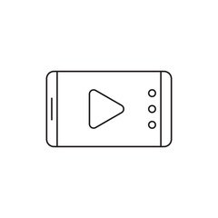 Sticker - Online video streaming on mobile icon in line style icon, style isolated on white background