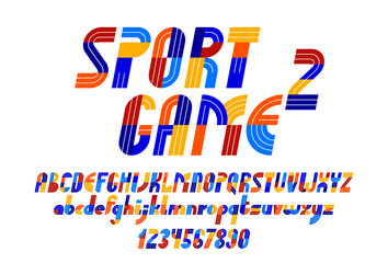 Poster - Sport geometric font vector letters alphabet, stylish retro geometric typeface design, easey to use for logo creation.
