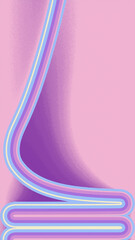 Poster - Colored squiggly flow of thin lines of neon color. Abstract wave pattern. 3d rendering digital illustration background
