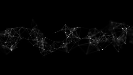 Poster - futuristic global network connection structure. cyber security digital data flow. science background