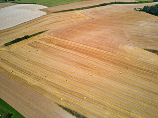 Poster - Aerial view of pastures and farmlands in Normandy, France