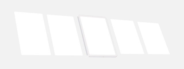 Clay Tablet Mockup with Blank Wireframing Web Pages, Side Perspective View. Vector Illustration