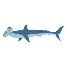 Hammerhead Shark Cartoon Vector Illustration