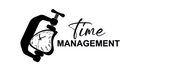 Time Management sign on white background