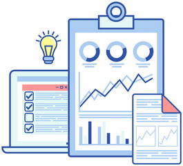 Poster - infographic chart vector template. annual statistics curve graph design. market data diagrams. graph
