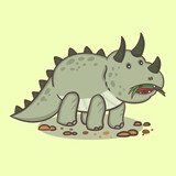 Fototapeta Dinusie - Cute dinosaur cartoon character illustration