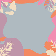  Boho style figures of balance, liquidity, plants. Design for cover, wallpapers, postcards, decor.
