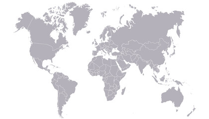  World map. Color vector modern.	
