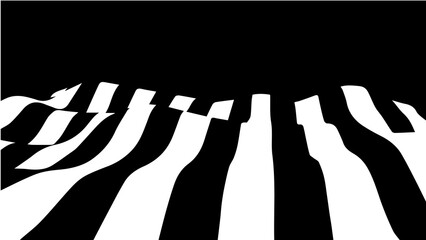 Poster - Black and white abstract wave. Optical illusion. Twisted vector illustration.
