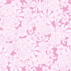  Pink Vintage Flower Garden Pattern