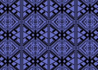 Wall Mural - Ikat art pattern Native American African fabric pattern. Abstract background print.