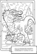 coloring book for children, prehistoric dinosaur Baryonyx, outline illustration