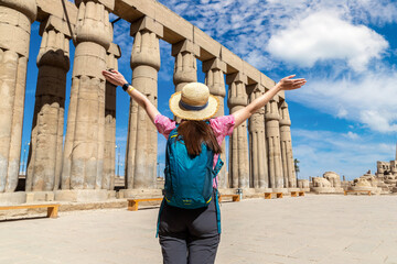 Poster - Woman tourist at Luxor Temple