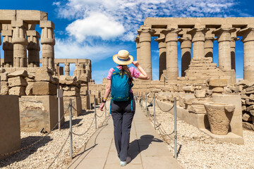 Poster - Woman at Luxor Temple in Egypt