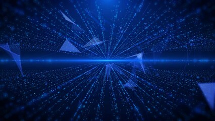 Aufkleber - Technology digital binary sampling code network communication. Fly through 3D cyber space tunnel 4K loop motion background.