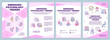 Emerging psychology trends pink brochure template. Mental health. Leaflet design with linear icons. 4 vector layouts for presentation, annual reports. Arial-Black, Myriad Pro-Regular fonts used