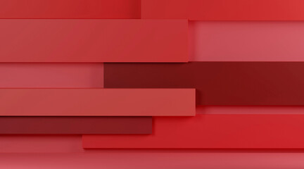 Wall Mural - 3d render blank bright red studio background, product display with copy space for displaying content