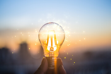 renewable energy concept for sustainable, resource and environment icons. electric power from nature