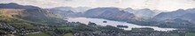 Panoramic View Of Mountains And A Lake In The Lake District