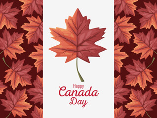 Canvas Print - canada day celebration lettering card