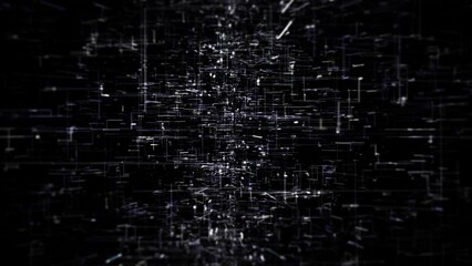 Poster - Abstract Digital Data Technology Background Loop/ 4k animation of an abstract high technology wallpaper background visual fx of data lines and particles zooming in with ambient occlusion and depth of 