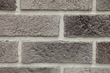 Brick Wall With Gray Porous Brick, Brick Textured Background.