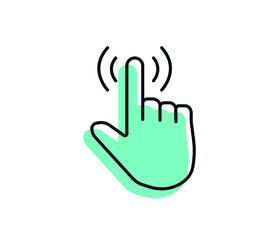 Fototapete - Hand click button. Vector illustration. Isolated on white background.
