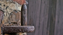 Closeup Shot Of An Old Iron Hinge