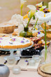 the beautiful sweet tables with delicious. cake,limon tart 
