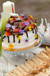 cake with chocolate and flowers