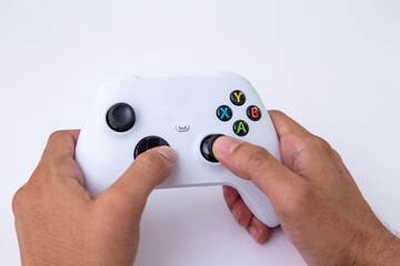 White controller of the new video game console.