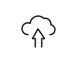 Wall Mural - Cloud line icon on white background