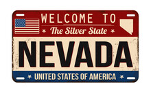 Welcome To Nevada Vintage Rusty License Plate
