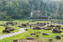 Fang Hot Springs, Doi Pha Hom Pok National Park Chiang Mai, Thailand. There Is A Hot Spring Bubbling. And There Is A Geyser 50 Meters High.