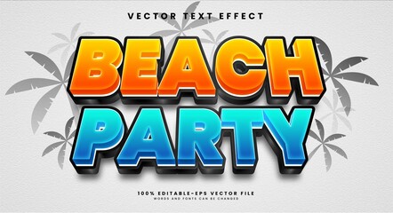 Beach party editable text effect suitable to celebrate the summer event.