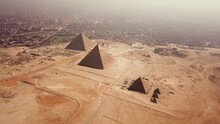 Aerial View Of Pyramids In Cairo, Egypt