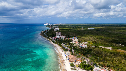  perfect dron view in Cozumel beach