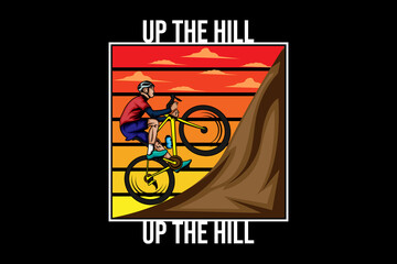 up the hill retro design landscape