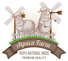 Canvas Print - Alpaca farm logo for wool products