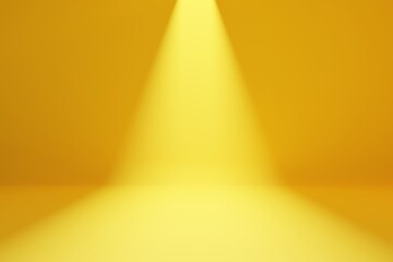 Yellow room with light abstract background.