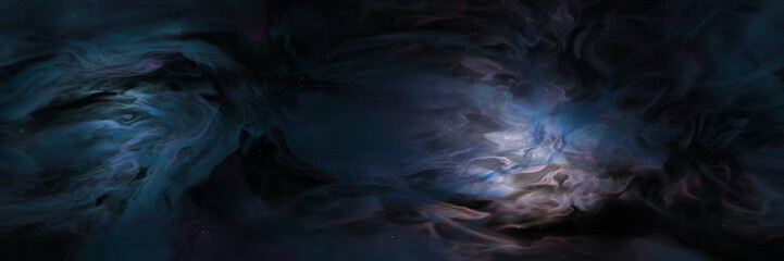 nebula with stars, dust and gas (colourful glowing 3d space environment illustration, hdri banner ba